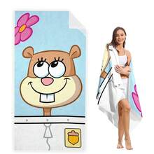 1pc Classic Cartoon Character Printed Beach Towel/Bath Towel, Highly Absorbent, Suitable For Beach, Swimming, Yoga And Fitness, Great Gift Choice - A - View 17