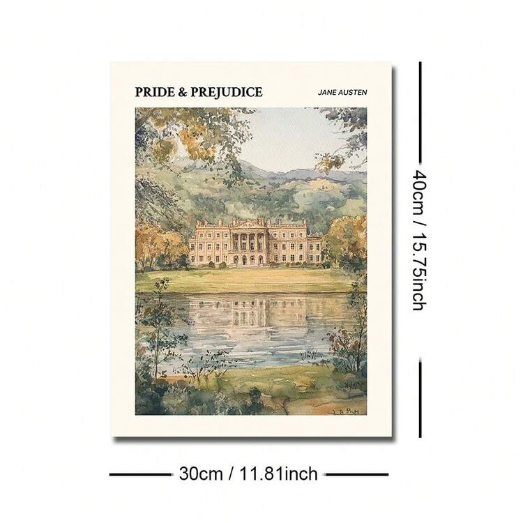 1pc Framed/Unframed Pride And Prejudice Canvas Poster Classic Book Lover Bookish Wall Art Print Book Club Library Reading Nook Decor Vintage Painting For Apartment,Living Room,Bedroom,Modern Home Decoration - A - View 7