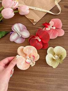 Bộ 9/5 chiếc kẹp tóc hoa lan thanh lịch, kẹp tóc mái hình bướm, kẹp tóc hoa lan, kẹp tóc hoa kiểu công chúa Pháp thanh thoát, thích hợp cho sử dụng hàng ngày, chụp ảnh bãi biển, kiểu tóc cưới, kẹp tóc, phụ kiện tóc, phụ kiện tóc nữ, trang trí đầu. - Nhiều màu - Xem 3