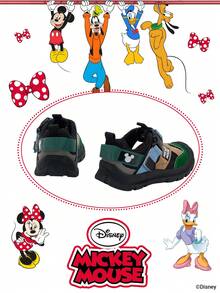 Mickey Mouse 1双正版授权儿童运动鞋，适合日常穿着、节日庆典、运动及户外活动。舒适、防滑、耐穿透气。（男童运动鞋、男童休闲鞋、儿童运动鞋、女童运动鞋、女童休闲鞋） - 黑色 - 查看 3