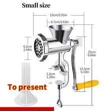 1个手动绞肉机。绞肉机。可绞碎各种肉类和香料。手动绞肉机/香肠制作器，台式猪肉绞肉机，香肠灌肠漏斗，自制汉堡肉饼制作器，手动厨房工具 - 彩色 - 查看 11