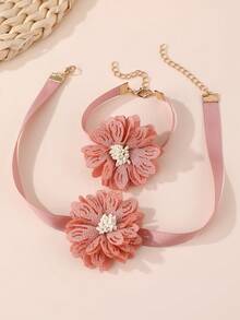 2pcs/6pcs Flower Necklace & Bracelet Jewelry Set, Suitable For Daily Decoration - Multicolor - View 13