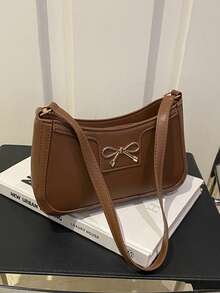 Elegant Crescent-Shaped Underarm Shoulder Bag For Women, Chic Casual Fashion, Solid Color Underarm Bag Gifts For Women Women's Fall Clothing Winter Clothing Gift Fall Autumn Velvet Furry Party Fuzzy Plush Thanksgiving Festival Cyber Holiday Mochilas,Laptop Case,Designer Handbags,Bolsos Para Mujer,Mochilas Para Mujer,Bolsos De Mujer Elegantes,Bag,Bolsas,Tote Bags For Women,Loncheras,Purse,Travel Essential,Purses And Bags Women,Bags,Travel,Beach Bag,Cruise Essentials,Wallet,Summer,Black Purse,Car Acessesories,Vacation Essentials,Travel Essentials For Women,Bag Charms Knitted Winter Valentine's Day Gift Women's Crossbody New Year Snow Warm Thermal, - 咖啡棕 - 查看 9