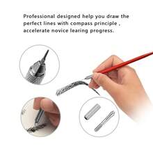 1pc Manual Tattoo Pen, Permanent Makeup Machine, Microblading Eyebrow Lip Pen, Tattoo Needle - Multicolor - View 6