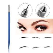 1pc Manual Tattoo Pen, Permanent Makeup Machine, Microblading Eyebrow Lip Pen, Tattoo Needle - Multicolor - View 7