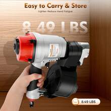 SanBouSi 15-16 Degree 2-1/4 Inch Pneumatic Coil Nailer, 3000 RPM Aluminum Alloy Framing Nail Gun For Wood Pallet Fence, Durable & Lightweight - Black - View 6