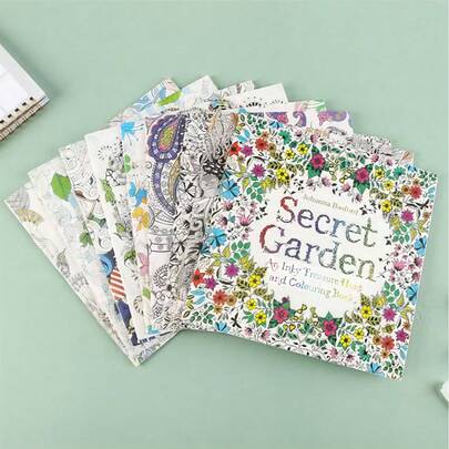 1/3/6 piezas Libro de colorear del Jardín Secreto Creativo, Libro de colorear de Sueños Fantásticos, Edición para adultos de alivio del estrés Libro de colorear de pintura de mandalas dibujados a mano, Reino Animal, Bosque Mágico, Aventura en el País de las Maravillas, Océano Perdido, Viaje en el Tiempo, Libro de colorear, Libro de imágenes, Libro de colorear