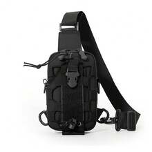 Tactical Sling Bag, Waterproof Chest Pack Adjustable Crossbody Backpack For Men Women Outdoor Sports Climbing Camping - 黑色 - 查看 8