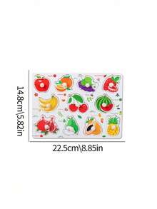 Wooden Embedded Hand Scratching Board, Early Education Animal Cognitive Puzzle, Transportation Tool, Cartoon Toddler Baby Educational Toys - Multicolor - View 9