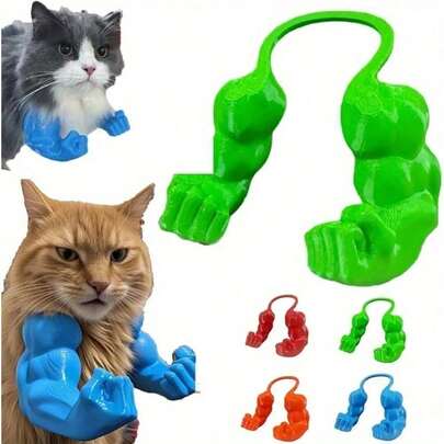 1pc Creative 3D Cat Muscle Arm Print Cat Neck Bracelet, Interesting Pet Prop, Suitable For Cat Birthday Party Decoration