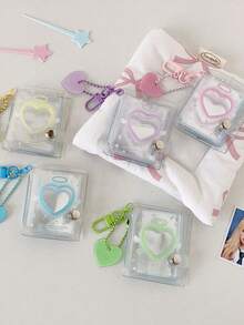 1 PC Transparent And Shiny 2-Inch Card Book, Keychain Pendant, Photo Album, Student Headshot, ID Photo Storage Book - Multicolor - View 4