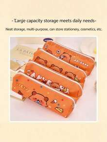 1pc Water Vole Pencil Case, Large Cute Student Gift, Back To School Stationery Storage Bag - Multicolor - View 5