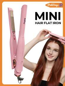PinkSings 15mm Mini Straight Hair Clamp In Pink, Pencil-Type Straight Hair Clamp, Suitable For Short Hair, Mini Straightener With Floating Plate And Auto Shut-Off Feature - Pink - View 12