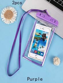 3/2/1 Pcs Waterproof Phone Case, PVC Transparent Luminous Waterproof Phone Pouch, Casual Waterproof Phone Bag, Suitable For Swimming, Rafting, Vacation, Beach, Sports, School Supplies, Indoor Swimming In Autumn/Winter, Travel Essential, Holiday Sports Bag, Suitable For Sports & Fitness, Large Capacity Travel Bag, Unisex, Suitable For Vacation, Swimming, Beach - Multicolor - View 45