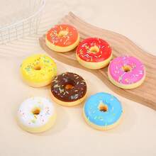 7厘米慢回弹软萌甜甜圈钥匙扣，PU材质逼真面包造型减压玩具，生日/节日礼物 - 彩色 - 查看 4