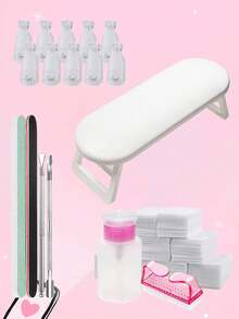 Cojín plegable para manos, reposabrazos acrílico portátil tipo macaron, adecuado para escritorio de manicura, soporte ergonómico para manos, para salón de uñas en casa, arte de uñas de gel y acrílico (disponible en blanco/rosa/gris) - Blanco - Ver 9