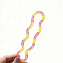 Trending Solid Color Multi-Color Temperature Changing Fidget Wraps, Finger Training - Túi xoắn hai màu trong suốt như pha lê [vàng và hồng] - Xem 2