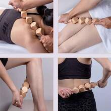 Solid Wood Beech Massage Stick For Unblocking, Scraping, Rolling, And Head Roller Massager - A - View 3