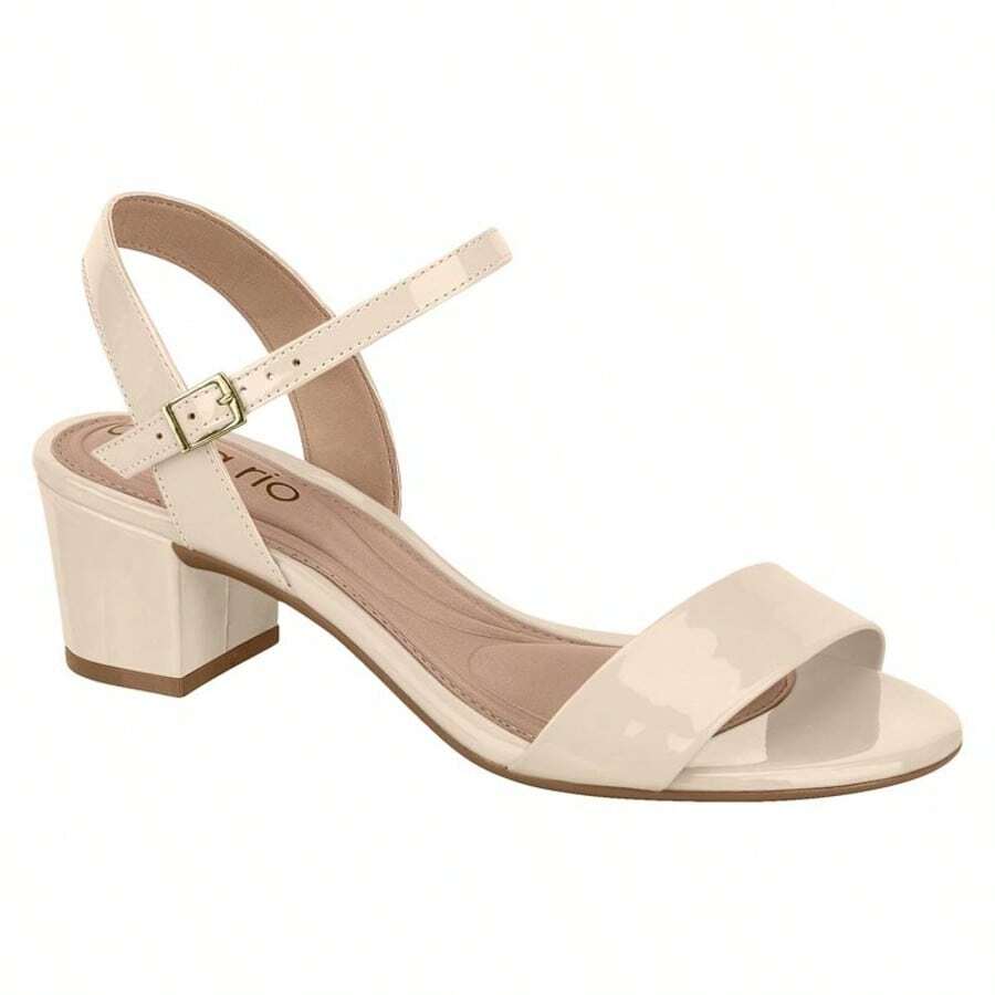 Women's Beira Rio Sandal With Low Block Heel, Casual Comfort - Krim Pernis - View 1