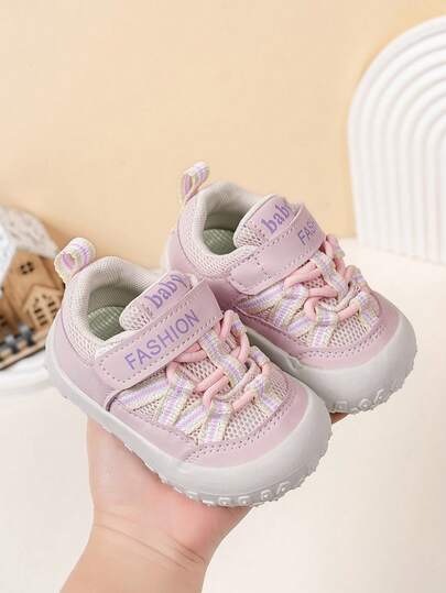 Infant Toddler Shoes, Soft Sole Anti-Slip Mesh Breathable Sneakers, Convenient Hook And Loop Design