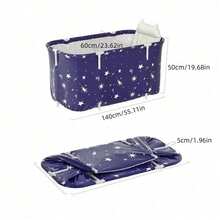Portable Foldable PVC Bathtub, Collapsible Home Bath Tub For Small Bathrooms & Summer Use - Multicolor - View 3