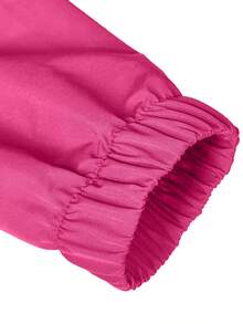 European And American Fashion Women's Woven Contrast Stripe Top And Wide Leg Elastic Waist Sports Pants 2 Pieces Set Spring - Hot Pink - View 4