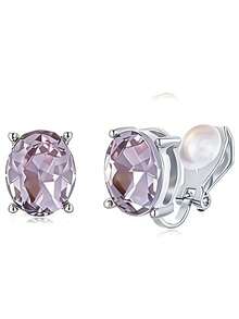 1/10Pairs Versatile AAAAA+ Cubic Zirconia Multi-Shape Clip On Stud Earrings Set For Women Wedding & Daily Wear - Silver - View 7