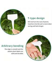 100pcs Reusable T-Shape Garden Tags - Durable Waterproof Plastic Plant Labels, Suitable For Outdoor & Indoor Garden, Nursery, Farm - Easy To Write, Weather Resistant - Label tanaman - View 4