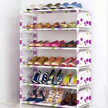 1 st skohylla i plast i flera nivåer, fristående skoorganisatör, lättmonterad skoförvaring, skohylla med hög kapacitet, lämplig för entré, hall, sovrum, badrum, vardagsrum - Svart - Visa 15