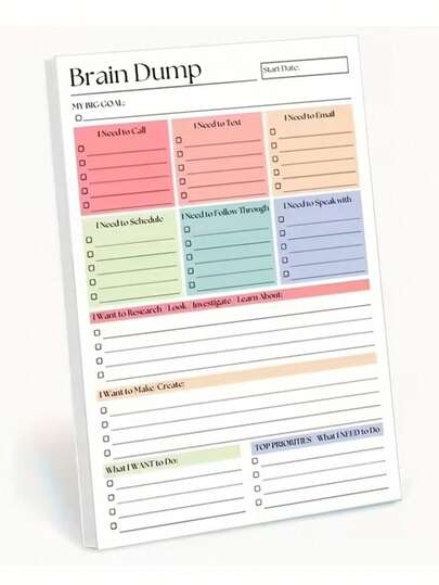 50-Page Brain Dump And To-Do Notebook