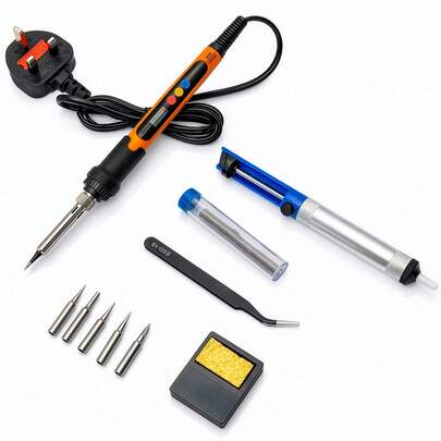 120W Soldering Iron Kit – Adjustable Temperature 180–500°C With Digital LED Screen, Electric Soldering Iron Set With Auto Sleep & Temperature Calibration