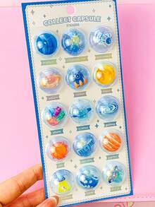 3D Capsule Glitter Stickers, Featuring Transparent Capsule Shape With Enchanting Glitter Inside, Shimmering When Shaken! Adorable Cartoon Characters, Waterproof And Durable, Easy To Apply On Notebooks, Cups And Phone Cases, Bringing Charming Girliness! - Multicolor - View 17