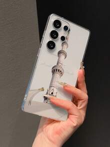 1个透明全包防震TPU手机壳，采用UV印刷技术印制阿拉伯文字、灯塔和月亮图案，兼容 - 彩色 - 查看 7