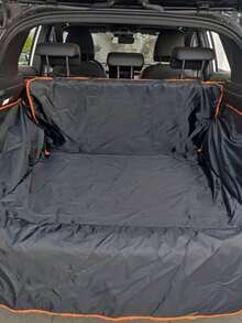 1pc Pink/Pink Waterproof Oxford Cloth Car Trunk Pet Mat, Anti-Dust Anti-Hair Loss, Universal SUV Trunk Cargo Liner, Durable Rear Seat Dog Seat Cover - Black - View 1