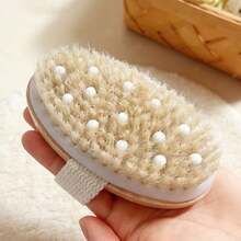 1pc Dry Body Brush, Natural Boar Bristle, Exfoliating Body Brush, Anti-Cellulite Bath Brush With Massage Nodules, Suitable For Dry Skin, Promotes Blood Circulation And Lymphatic Drainage - Multicolor - View 6