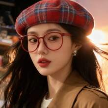 1副女士高品质圆形超轻时尚眼镜 - 紅色 - 查看 6