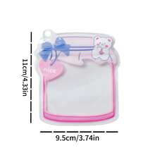 20/50/80pcs Cute Cartoon Transparent Self-Sealing Bags, Suitable For Hair Accessory Packaging, Cute Gift Self-Sealing Bags, Mixed Styles, Seal Food Storage And Food Cabinet Organization, Reusable Food Storage Bags, Transparent Textured Design, Contents Visible - Multicolor - View 5
