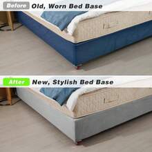 DUJUIKE 天鹅绒沙发床裙，弹性包裹床架，安装简便，可替代传统床裙 - 淺灰色 - 查看 6