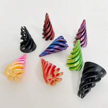 彩色3D减压陀螺，双色漩涡结构，桌面装饰礼品，旋转减压玩具，生日礼物（送给朋友） - 彩色 - 查看 3