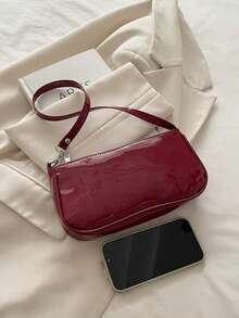 Nueva bolsa de hombro versátil y de moda, bolso de mujer para llevar debajo del brazo - Burdeos - Ver 9