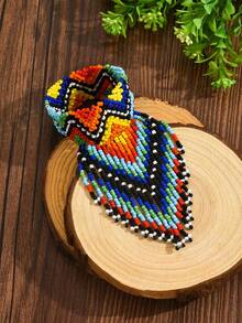 Bohemian Woven Beaded Tassel Bracelet For Women (Handmade Beads And Patterns May Vary) - Geometry - View 8