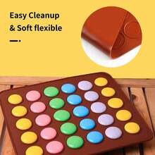 48-Cavity Silicone Macaron Baking Mat, Reusable Silicone Chocolate Muffin/Cookie Mold - Multicolor - View 4