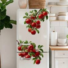 1/3pcs 2D Red Apple Wall Sticker, Peelable Kitchen Wall Sticker, Kitchen Accessory, Suitable For Refrigerators, Cabinets, And Home Decor. - Apple Wall Stickers - View 2