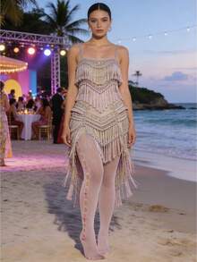 1件卡哇伊粉色网纱蝴蝶结装饰连裤袜，透明丝袜 - 粉色 - 查看 6