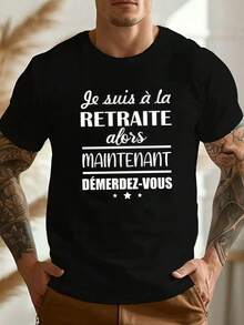 Funny French Crinkle Plus Size Men's T-Shirt, PLUS SIZE - Black - View 1
