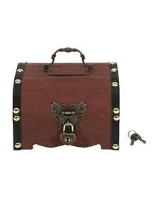 蝴蝶扣式“爱情锁”木质存钱罐 - 彩色 - 查看 11