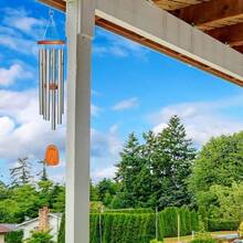 1个复古青铜色风水风铃合金吊坠，适合家居花园装饰，声音清脆悦耳，户外铃铛装饰，送给妈妈的礼物，室内外皆宜，可用于庭院和后院装饰。 - 均碼 - 查看 7