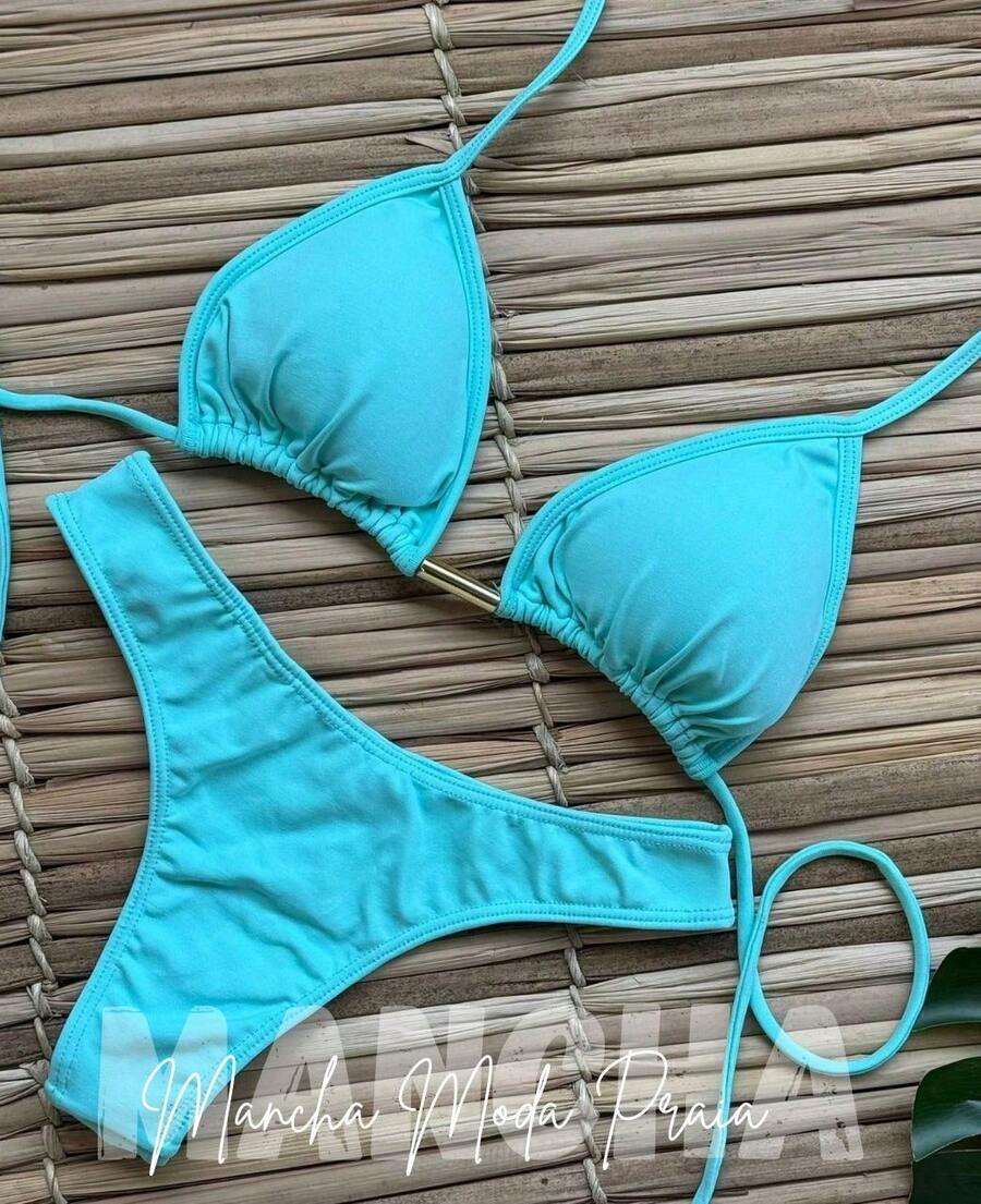 Polyamide Bikini With Lined Cups - S, M, L, XL - Baby Blue - View 1