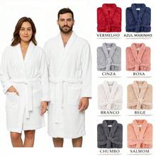Luxury Microfiber Plush Velvety Soft Touch Thick Bathrobe For Men And Women Unisex - White - View 1