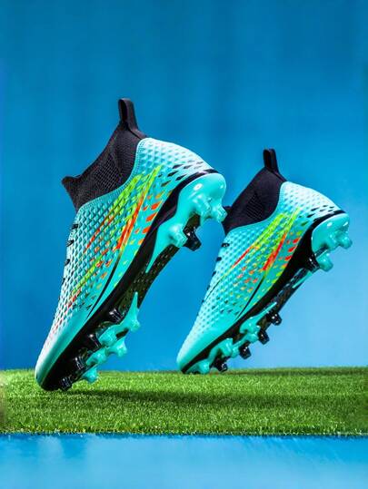 STARNOVO Tacos de fútbol juveniles, zapatos de fútbol para niños y niñas, diseño de tobillo elástico de punto con forro cómodo, adecuados para entrenamiento/partido de fútbol, Mundial juvenil